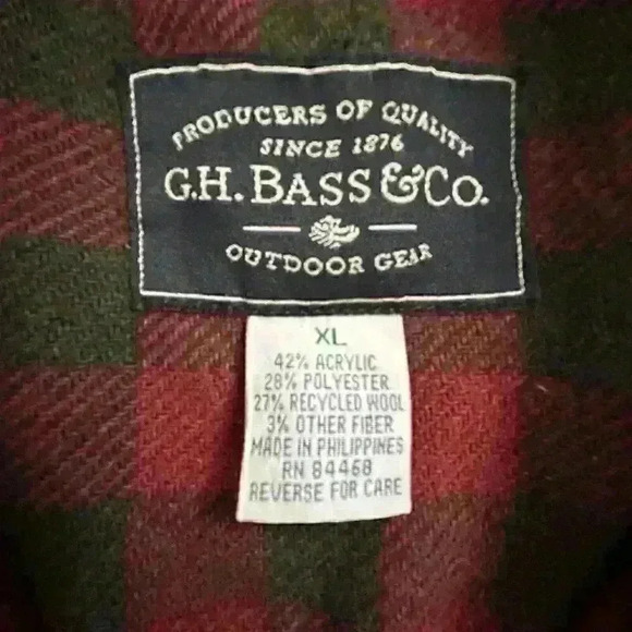 VTG G.H. Bass Co. Outdoor Gear Mens XL Plaid Flannel Shirt Wool Blend Button Up - Picture 7 of 10